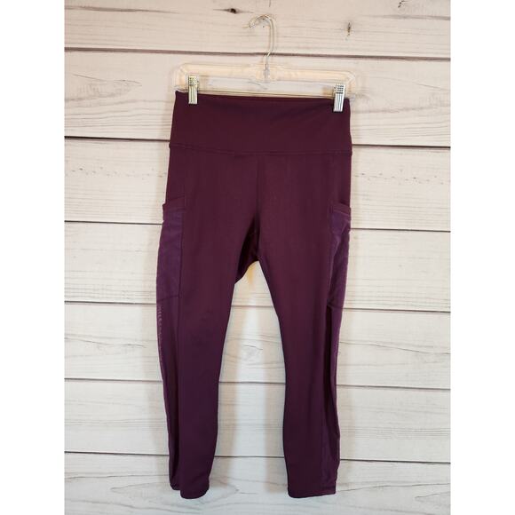 Fabletics Womens  Leggings Mid Rise Compression Pockets Purple Size Medium - Picture 1 of 7